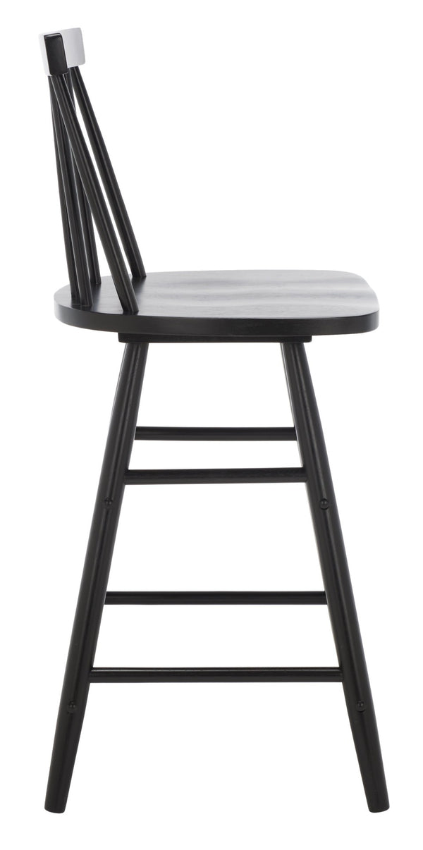 Safavieh May Counter Stool - Stylish Spindle-Back Design For Modern Kitchens And Dining Areas, Durable Comfort Black BST1405A