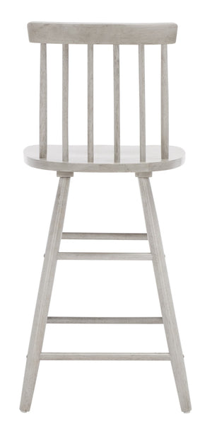 Safavieh May Counter Stool - Stylish Spindle-Back Design For Modern Kitchens And Dining Areas, Durable Comfort Grey BST1405B