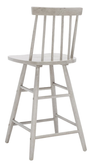 Safavieh May Counter Stool - Stylish Spindle-Back Design For Modern Kitchens And Dining Areas, Durable Comfort Grey BST1405B