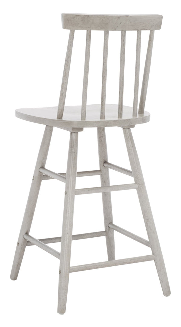 Safavieh May Counter Stool - Stylish Spindle-Back Design For Modern Kitchens And Dining Areas, Durable Comfort Grey BST1405B