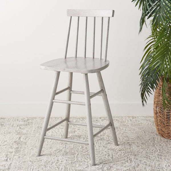 Safavieh May Counter Stool - Stylish Spindle-Back Design For Modern Kitchens And Dining Areas, Durable Comfort Grey BST1405B