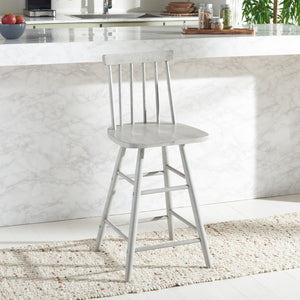 Safavieh May Counter Stool - Stylish Spindle-Back Design For Modern Kitchens And Dining Areas, Durable Comfort Grey BST1405B