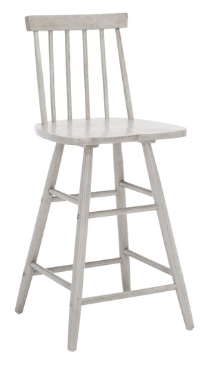 Safavieh May Counter Stool - Stylish Spindle-Back Design For Modern Kitchens And Dining Areas, Durable Comfort Grey BST1405B
