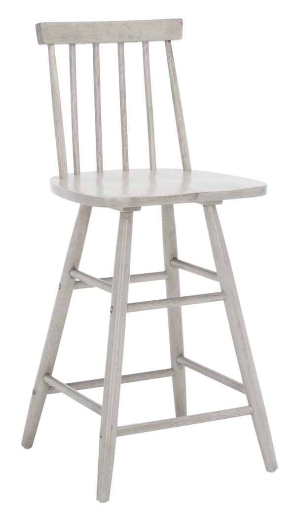 Safavieh May Counter Stool - Stylish Spindle-Back Design For Modern Kitchens And Dining Areas, Durable Comfort Grey BST1405B