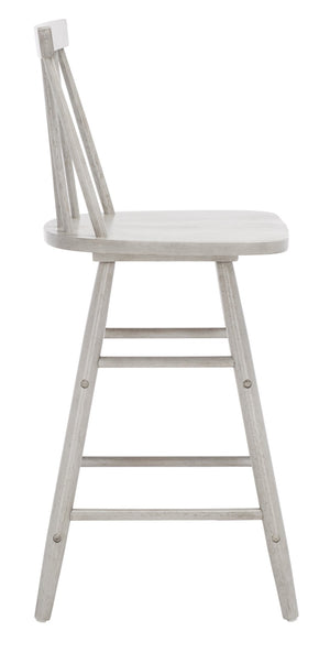 Safavieh May Counter Stool - Stylish Spindle-Back Design For Modern Kitchens And Dining Areas, Durable Comfort Grey BST1405B