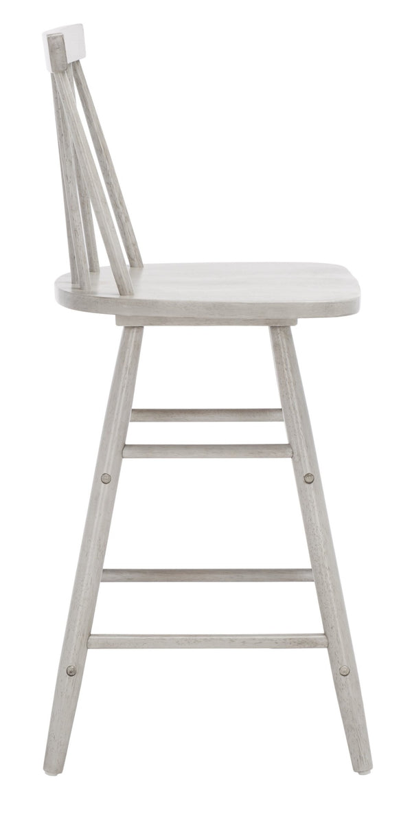 Safavieh May Counter Stool - Stylish Spindle-Back Design For Modern Kitchens And Dining Areas, Durable Comfort Grey BST1405B