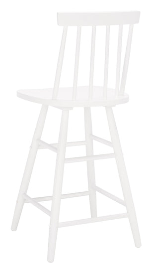 Safavieh May Counter Stool - Stylish Spindle-Back Design For Modern Kitchens And Dining Areas, Durable Comfort White BST1405C
