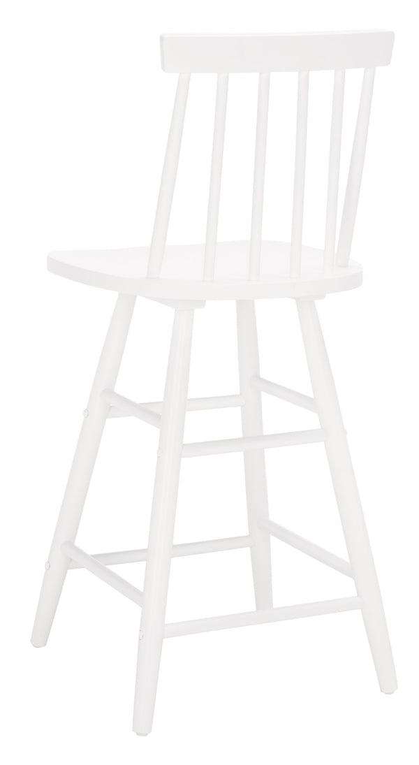 Safavieh May Counter Stool - Stylish Spindle-Back Design For Modern Kitchens And Dining Areas, Durable Comfort White BST1405C