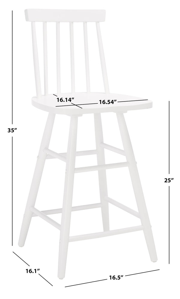 Safavieh May Counter Stool - Stylish Spindle-Back Design For Modern Kitchens And Dining Areas, Durable Comfort White BST1405C
