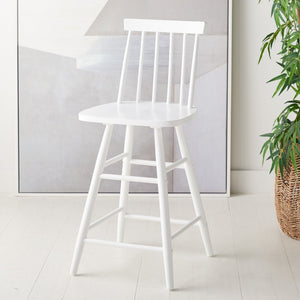 Safavieh May Counter Stool - Stylish Spindle-Back Design For Modern Kitchens And Dining Areas, Durable Comfort White BST1405C