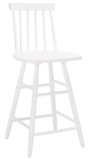 Safavieh May Counter Stool - Stylish Spindle-Back Design For Modern Kitchens And Dining Areas, Durable Comfort White BST1405C