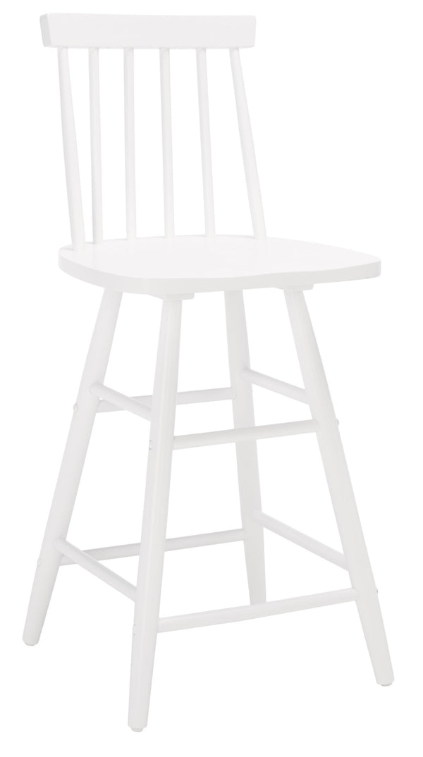 Safavieh May Counter Stool - Stylish Spindle-Back Design For Modern Kitchens And Dining Areas, Durable Comfort White BST1405C