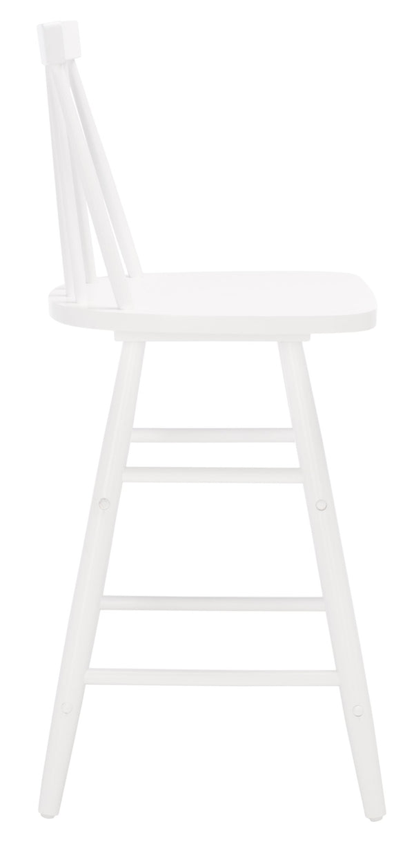 Safavieh May Counter Stool - Stylish Spindle-Back Design For Modern Kitchens And Dining Areas, Durable Comfort White BST1405C