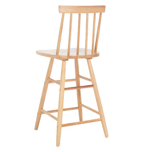 Safavieh May Counter Stool - Stylish Spindle-Back Design For Modern Kitchens And Dining Areas, Durable Comfort Natural BST1405D