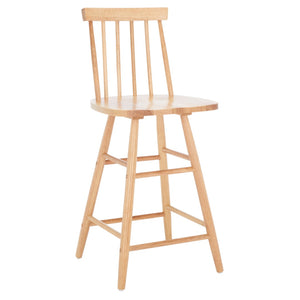 Safavieh May Counter Stool - Stylish Spindle-Back Design For Modern Kitchens And Dining Areas, Durable Comfort Natural BST1405D