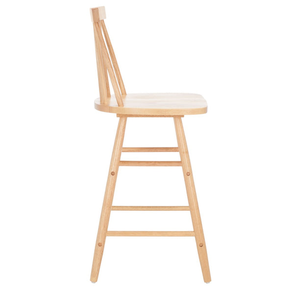 Safavieh May Counter Stool - Stylish Spindle-Back Design For Modern Kitchens And Dining Areas, Durable Comfort Natural BST1405D