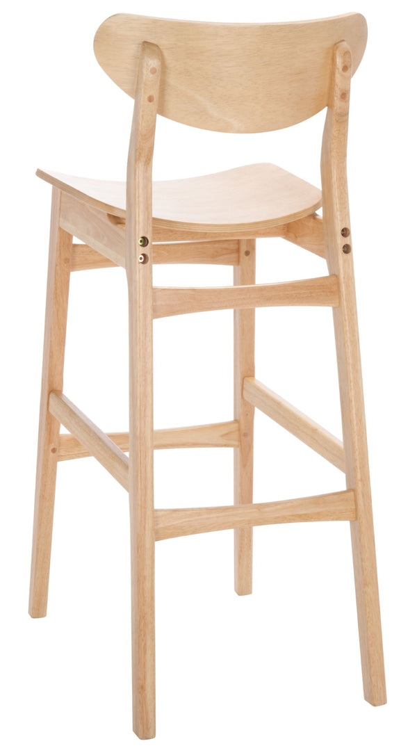 Safavieh THAXTON Bar Stool - Mid-Century Modern Elegance for Kitchen or Home Bar, Set of Two Stylish Seats Natural BST1500A-SET2