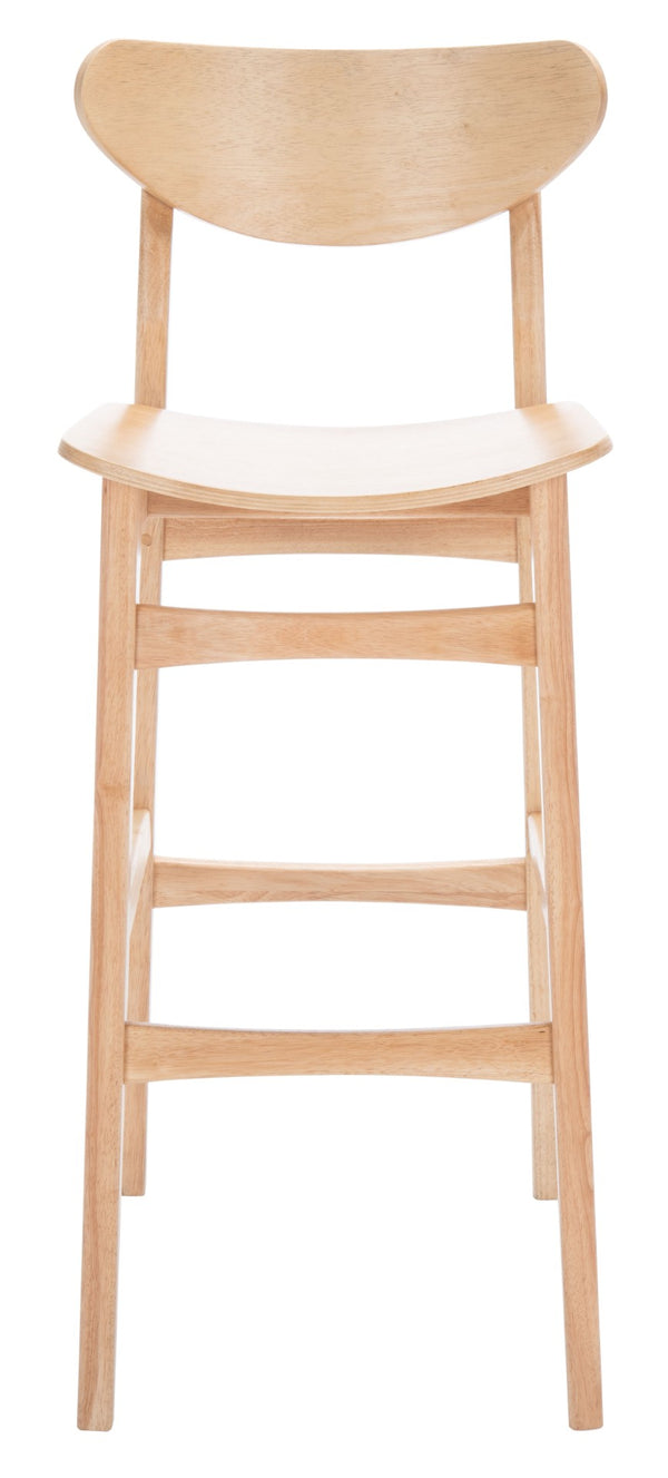 Safavieh THAXTON Bar Stool - Mid-Century Modern Elegance for Kitchen or Home Bar, Set of Two Stylish Seats Natural BST1500A-SET2
