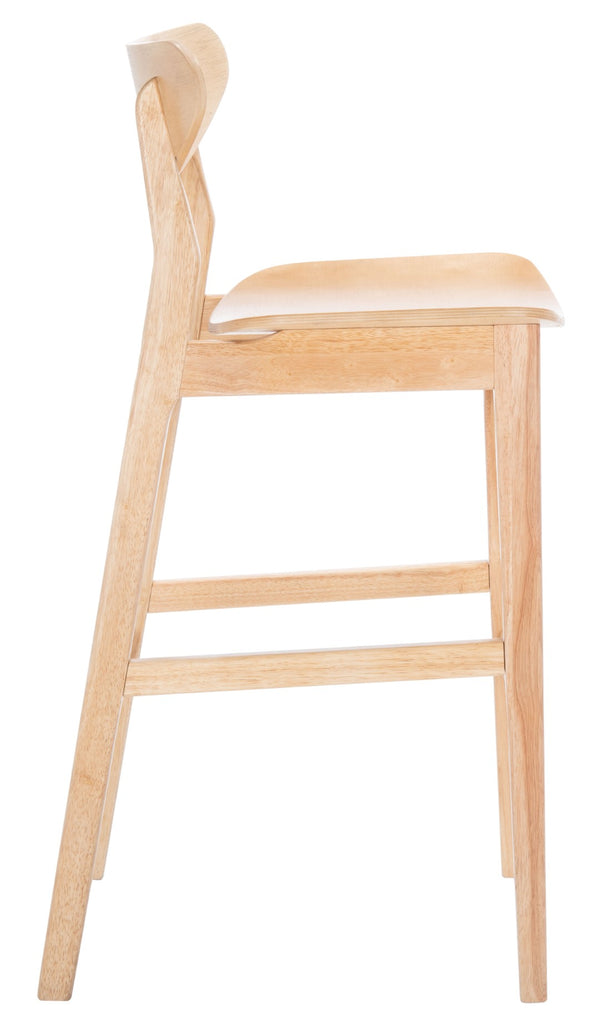 Safavieh THAXTON Bar Stool - Mid-Century Modern Elegance for Kitchen or Home Bar, Set of Two Stylish Seats Natural BST1500A-SET2