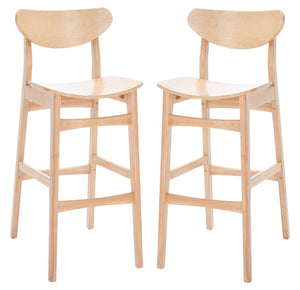 Safavieh THAXTON Bar Stool - Mid-Century Modern Elegance for Kitchen or Home Bar, Set of Two Stylish Seats Natural BST1500A-SET2