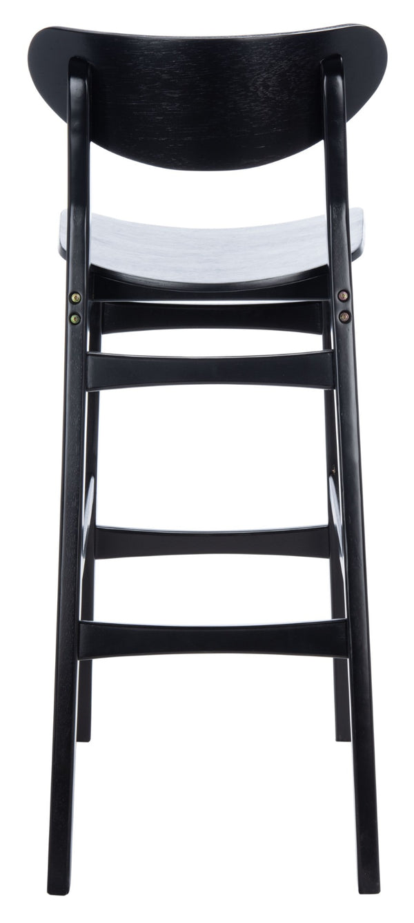 Safavieh THAXTON Bar Stool - Mid-Century Modern Elegance for Kitchen or Home Bar, Set of Two Stylish Seats Black BST1500B-SET2