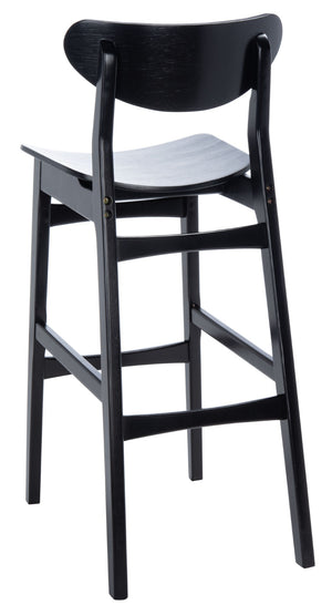 Safavieh THAXTON Bar Stool - Mid-Century Modern Elegance for Kitchen or Home Bar, Set of Two Stylish Seats Black BST1500B-SET2