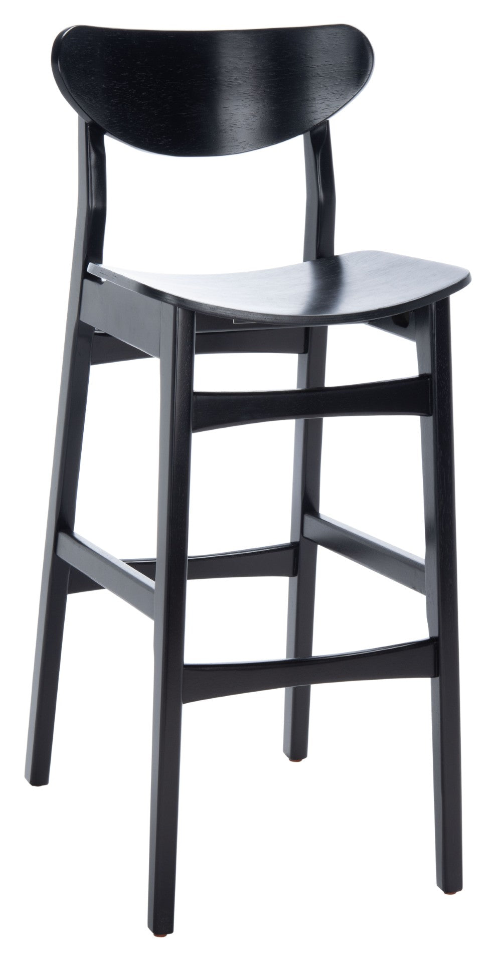 Safavieh THAXTON Bar Stool - Mid-Century Modern Elegance for Kitchen or Home Bar, Set of Two Stylish Seats Black BST1500B-SET2
