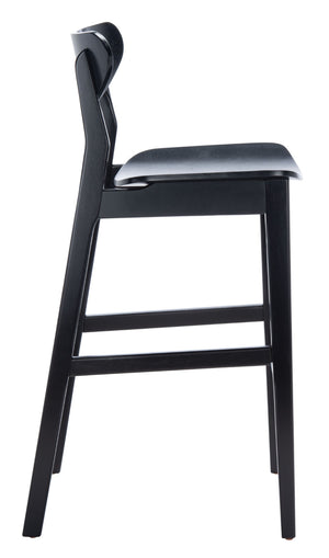 Safavieh THAXTON Bar Stool - Mid-Century Modern Elegance for Kitchen or Home Bar, Set of Two Stylish Seats Black BST1500B-SET2