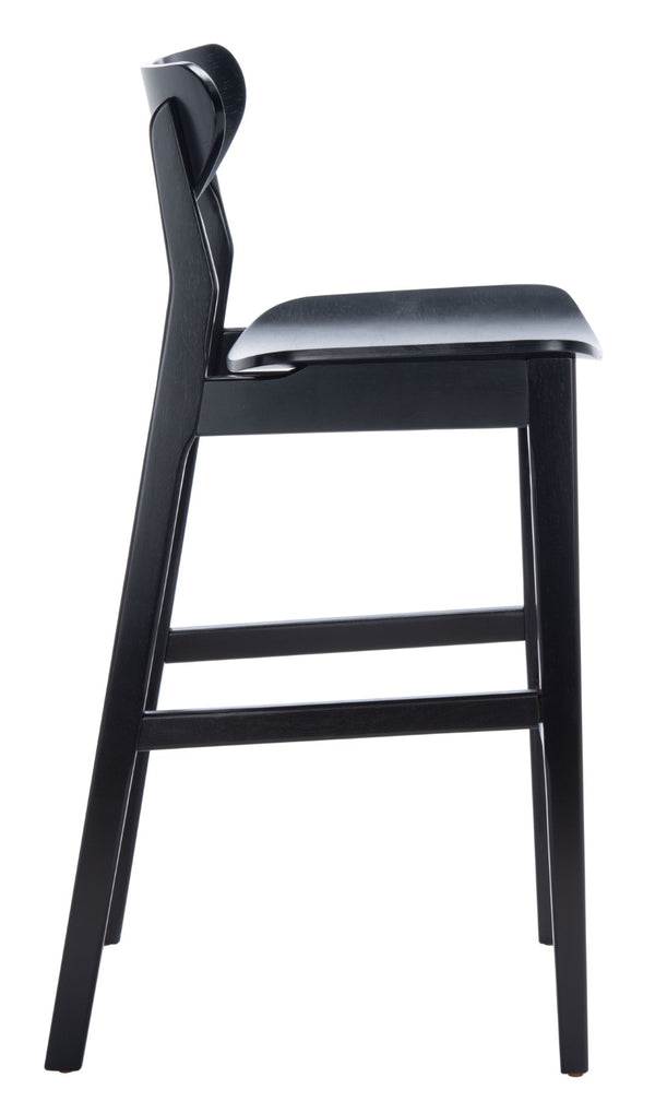 Safavieh THAXTON Bar Stool - Mid-Century Modern Elegance for Kitchen or Home Bar, Set of Two Stylish Seats Black BST1500B-SET2