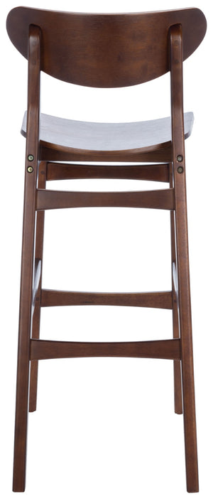 Safavieh THAXTON Bar Stool - Mid-Century Modern Elegance for Kitchen or Home Bar, Set of Two Stylish Seats Walnut BST1500D-SET2