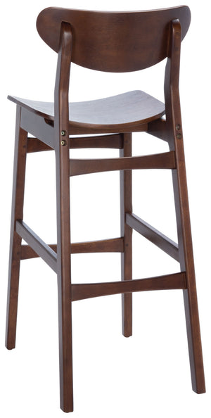 Safavieh THAXTON Bar Stool - Mid-Century Modern Elegance for Kitchen or Home Bar, Set of Two Stylish Seats Walnut BST1500D-SET2