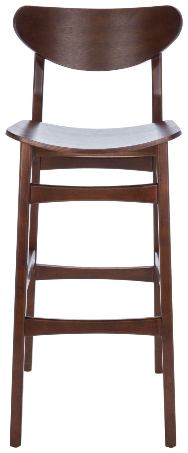 Safavieh THAXTON Bar Stool - Mid-Century Modern Elegance for Kitchen or Home Bar, Set of Two Stylish Seats Walnut BST1500D-SET2