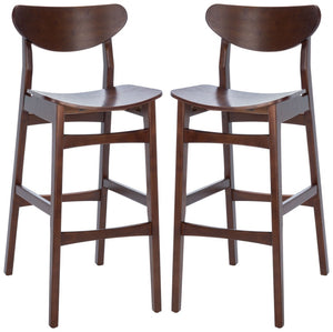 Safavieh THAXTON Bar Stool - Mid-Century Modern Elegance for Kitchen or Home Bar, Set of Two Stylish Seats Walnut BST1500D-SET2