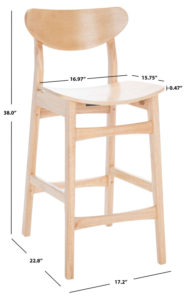 Safavieh Thaxton Counter Stool - Mid-Century Modern Design With Scandinavian Elegance For Your Home Bar Natural BST1501A