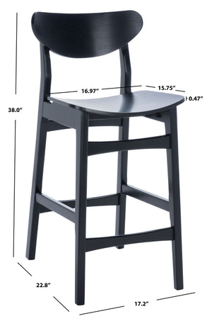 Safavieh Thaxton Counter Stool - Mid-Century Modern Design With Scandinavian Elegance For Your Home Bar Black BST1501B