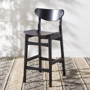 Safavieh Thaxton Counter Stool - Mid-Century Modern Design With Scandinavian Elegance For Your Home Bar Black BST1501B