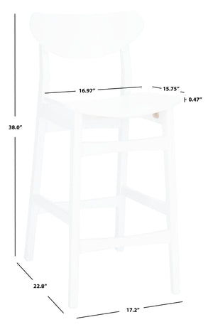 Safavieh Thaxton Counter Stool - Mid-Century Modern Design With Scandinavian Elegance For Your Home Bar White BST1501C