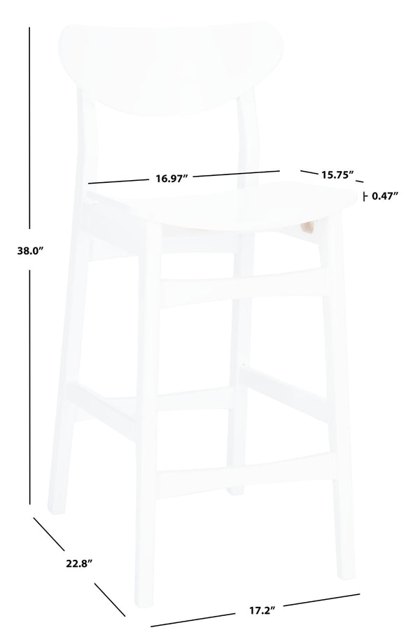 Safavieh Thaxton Counter Stool - Mid-Century Modern Design With Scandinavian Elegance For Your Home Bar White BST1501C