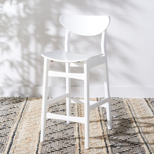 Safavieh Thaxton Counter Stool - Mid-Century Modern Design With Scandinavian Elegance For Your Home Bar White BST1501C