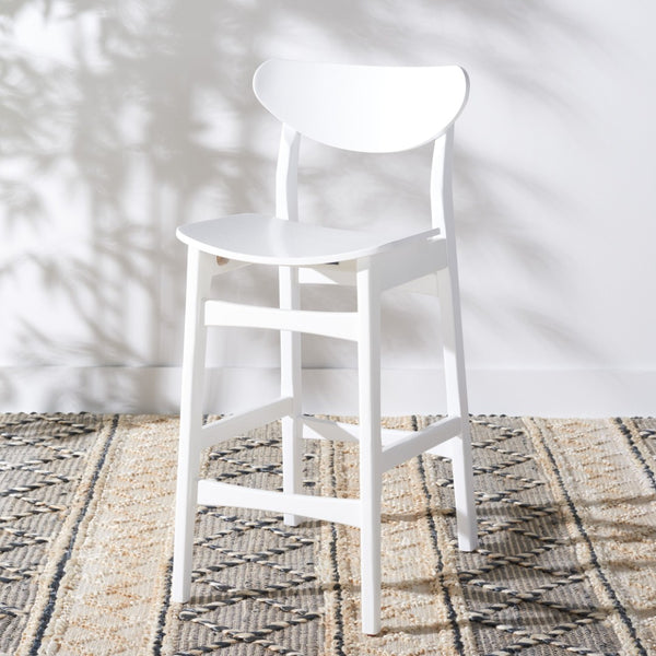 Safavieh Thaxton Counter Stool - Mid-Century Modern Design With Scandinavian Elegance For Your Home Bar White BST1501C