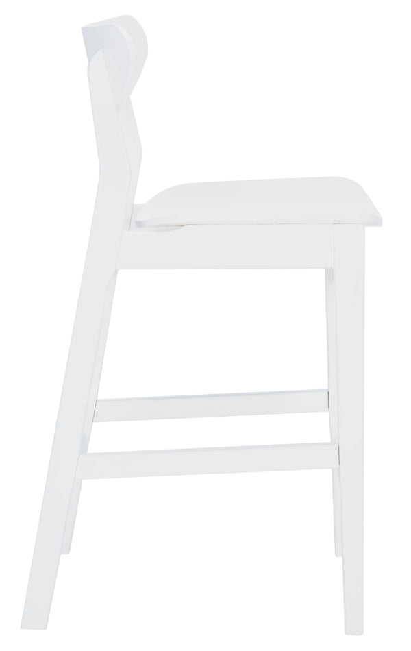 Safavieh Thaxton Counter Stool - Mid-Century Modern Design With Scandinavian Elegance For Your Home Bar White BST1501C