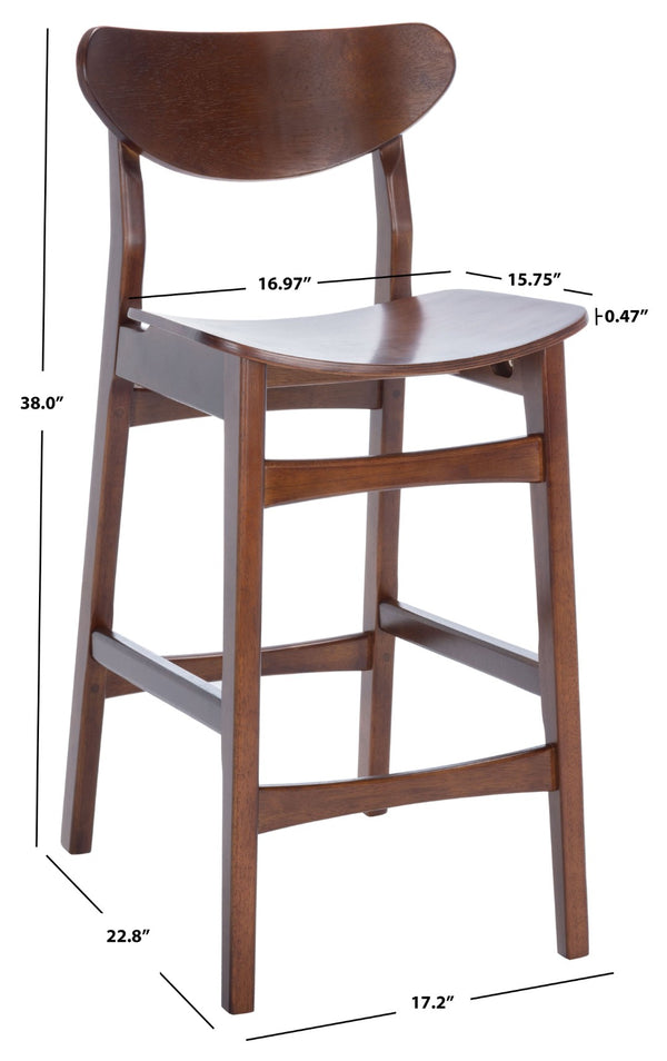 Safavieh Thaxton Counter Stool - Mid-Century Modern Design With Scandinavian Elegance For Your Home Bar Walnut BST1501D