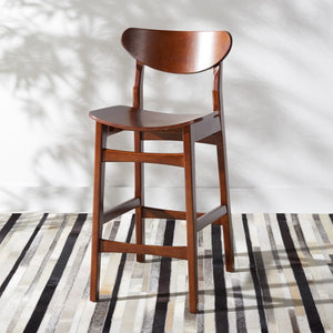 Safavieh Thaxton Counter Stool - Mid-Century Modern Design With Scandinavian Elegance For Your Home Bar Walnut BST1501D