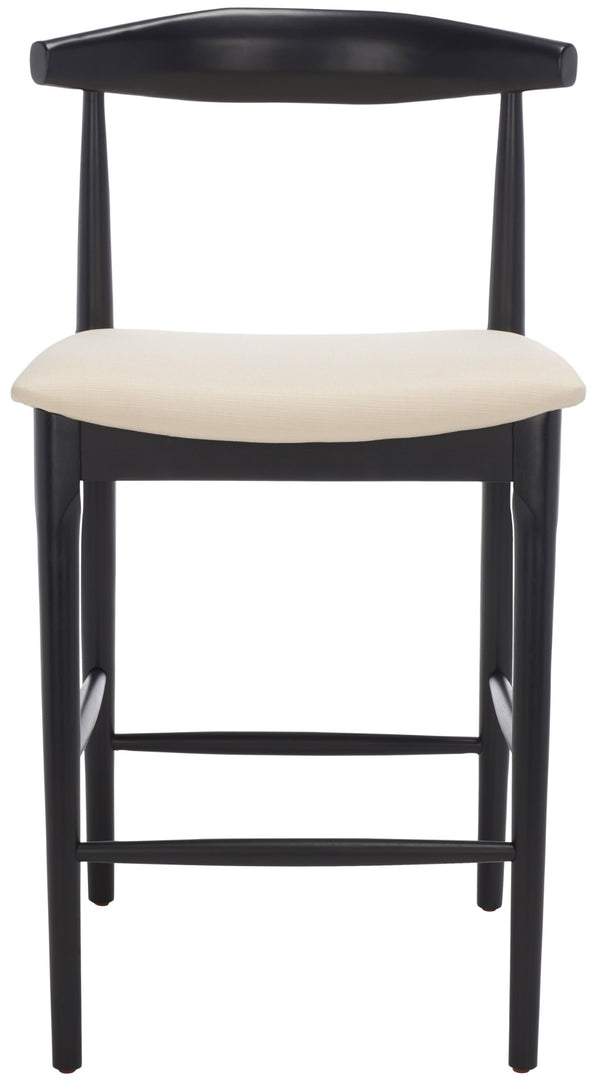 Safavieh Lionel Mid-Century Modern Counter Stool With Bentwood Back And Cream Padded Seat For Comfort Black / Cream BST1502A