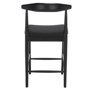 Safavieh Lionel Mid-Century Modern Counter Stool With Bentwood Back And Cream Padded Seat For Comfort Black BST1502B
