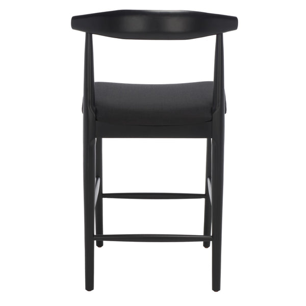 Safavieh Lionel Mid-Century Modern Counter Stool With Bentwood Back And Cream Padded Seat For Comfort Black BST1502B