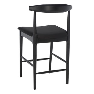 Safavieh Lionel Mid-Century Modern Counter Stool With Bentwood Back And Cream Padded Seat For Comfort Black BST1502B