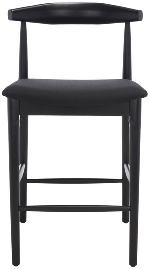 Safavieh Lionel Mid-Century Modern Counter Stool With Bentwood Back And Cream Padded Seat For Comfort Black BST1502B