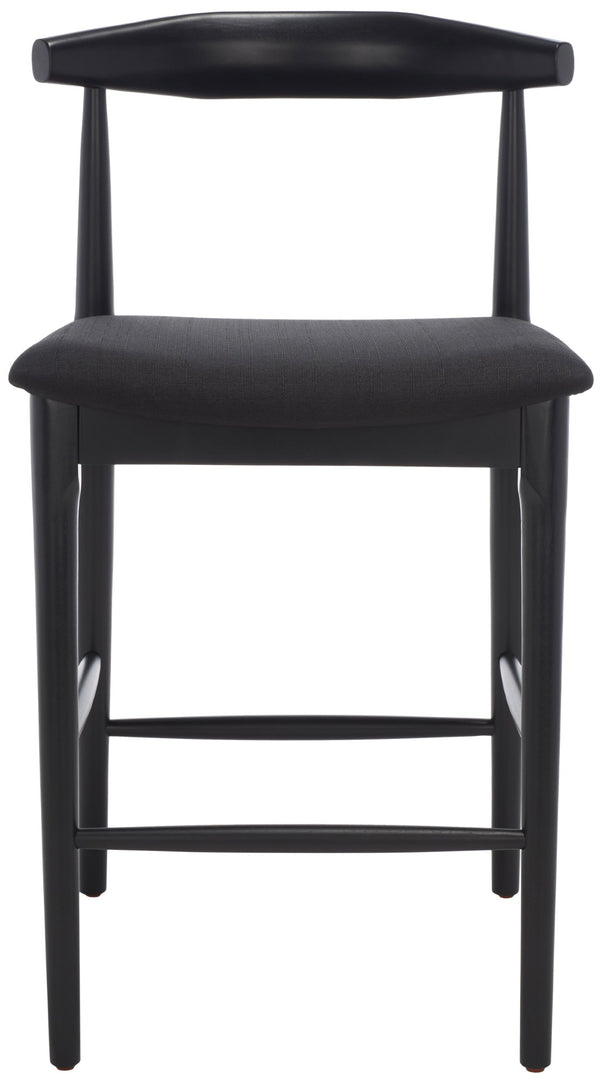 Safavieh Lionel Mid-Century Modern Counter Stool With Bentwood Back And Cream Padded Seat For Comfort Black BST1502B