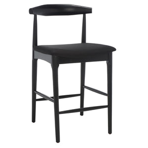 Safavieh Lionel Mid-Century Modern Counter Stool With Bentwood Back And Cream Padded Seat For Comfort Black BST1502B